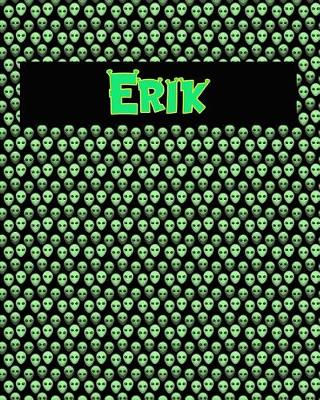 Book cover for 120 Page Handwriting Practice Book with Green Alien Cover Erik