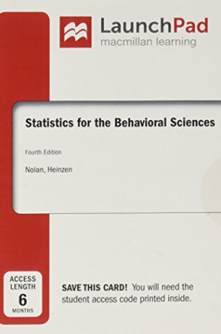 Cover of Launchpad for Statistics for the Behavioral Sciences (1-Term Access)