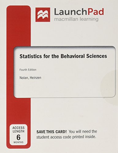 Book cover for Launchpad for Statistics for the Behavioral Sciences (1-Term Access)