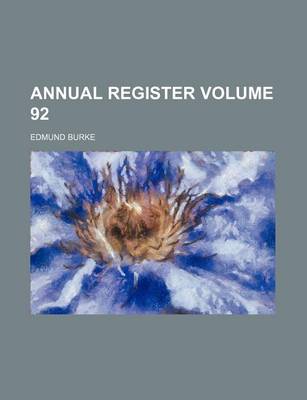 Book cover for Annual Register Volume 92