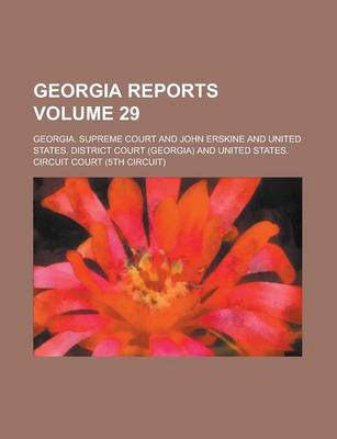 Book cover for Georgia Reports Volume 29