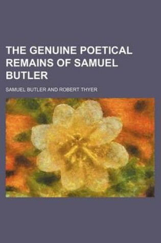 Cover of The Genuine Poetical Remains of Samuel Butler