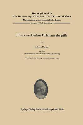 Book cover for Über Verschiedene Differentenbegriffe