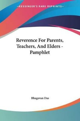 Cover of Reverence For Parents, Teachers, And Elders - Pamphlet