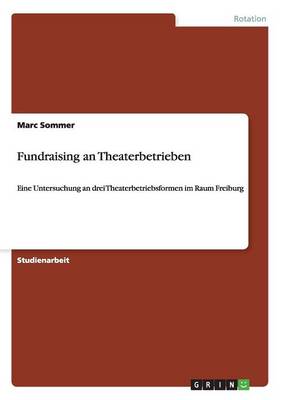 Book cover for Fundraising an Theaterbetrieben