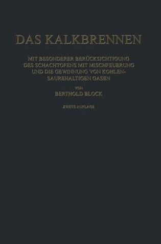 Cover of Das Kalkbrennen