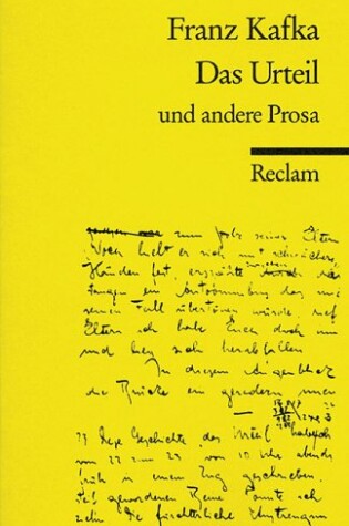 Cover of Das Urteil Und Andere Prosa