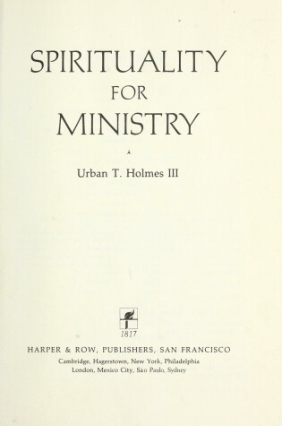 Cover of Spirituality for Ministry