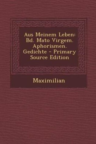 Cover of Aus Meinem Leben