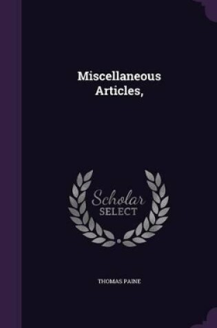 Cover of Miscellaneous Articles,