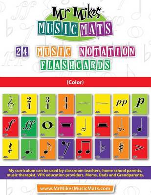 Book cover for 24 Music Notation Flashcards (Color)