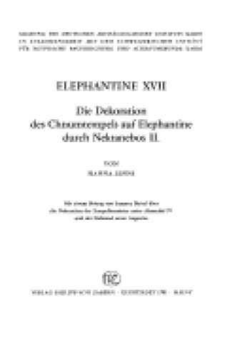 Cover of Elephantine XVII