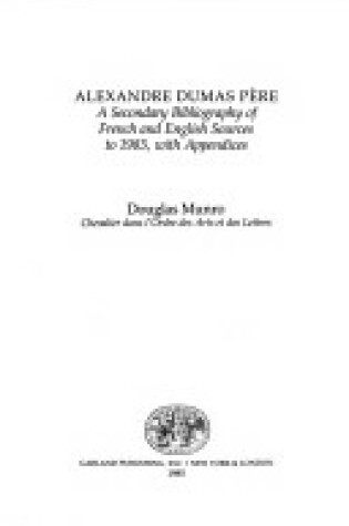 Cover of Alex Dumas Pere 2nd (French)