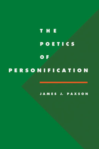 Cover of The Poetics of Personification