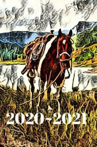 Cover of Brown & White Horse in Rocky Mountains Dated Calendar Planner 2 years To-Do Lists, Tasks, Notes Appointments