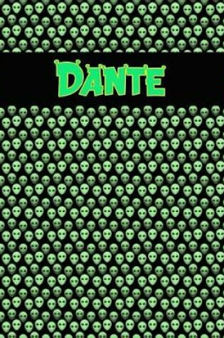 Cover of 120 Page Handwriting Practice Book with Green Alien Cover Dante