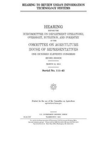 Cover of Hearing to review USDA's information technology systems