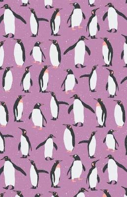 Cover of Journal Notebook Penguins in Snow Winter Pattern - Mauve