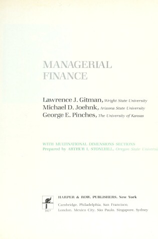 Cover of Managerial Finance