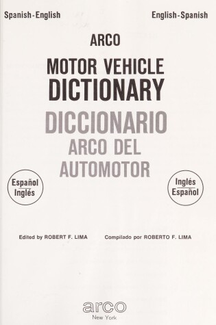 Cover of Arco Motor Vehicle Dictionary