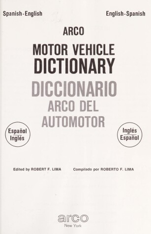 Book cover for Arco Motor Vehicle Dictionary