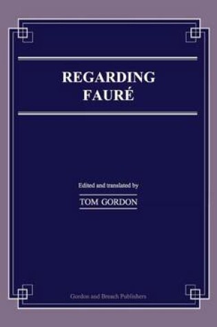 Cover of Regarding Faure