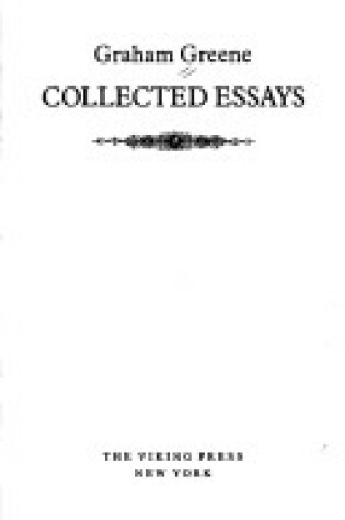 Cover of Greene Graham : Collected Essays