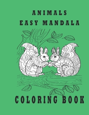 Book cover for animals easy mandala coloring book