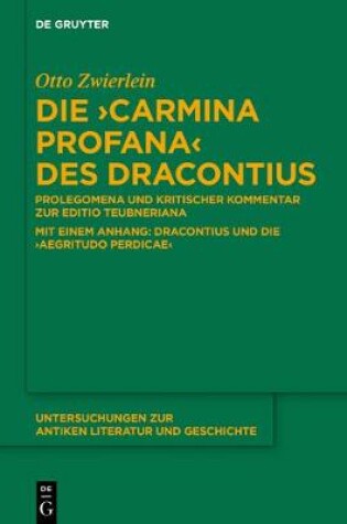 Cover of Die Carmina Profana Des Dracontius