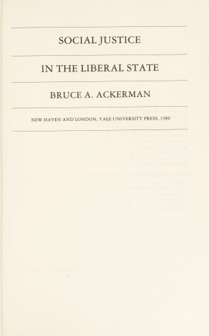 Book cover for Social Justice in the Liberal State