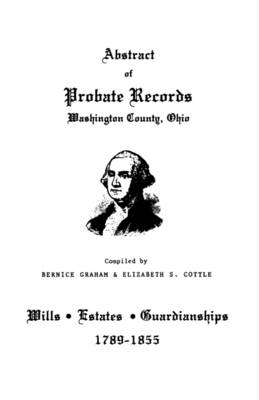 Book cover for Abstract of Probate Records, Washington County, Ohio