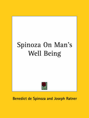 Book cover for Spinoza on Man's Well Being