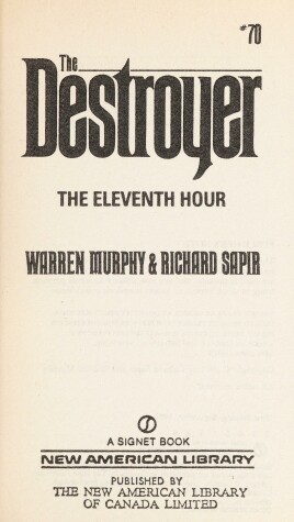 Book cover for The Destroyer [No] 70 : the Eleventh Hour