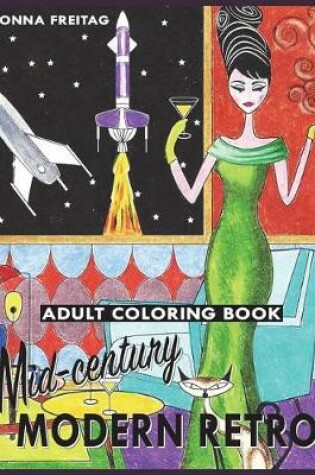 Cover of Mid-Century Modern Retro Adult Coloring Book