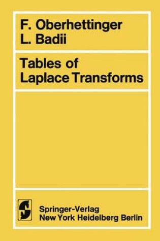 Cover of Tables of Laplace Transforms