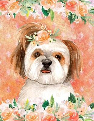 Cover of My Big Fat Journal Notebook For Dog Lovers Shih Tzu In Flowers 5