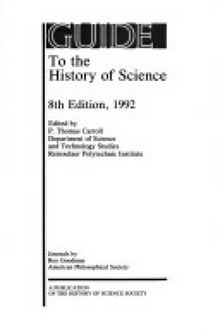 Cover of Guide to the History of Science