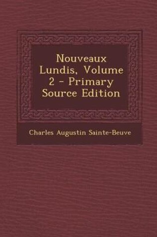 Cover of Nouveaux Lundis, Volume 2