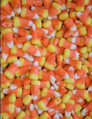 Book cover for Halloween Candy Corn Picture Notebook Journal 150 Page College Ruled Pages 8.5 X 11