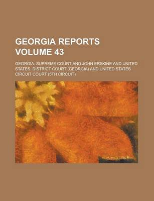 Book cover for Georgia Reports Volume 43