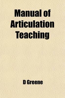 Book cover for Manual of Articulation Teaching