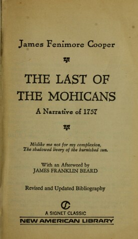 Book cover for Cooper J. Fenimor : Last of the Mohicans (Sc)