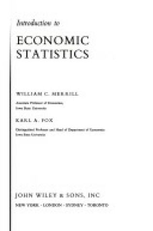 Cover of Introduction to Economic Statistics