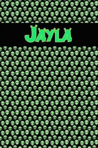 Cover of 120 Page Handwriting Practice Book with Green Alien Cover Jayla