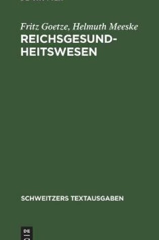 Cover of Reichsgesundheitswesen