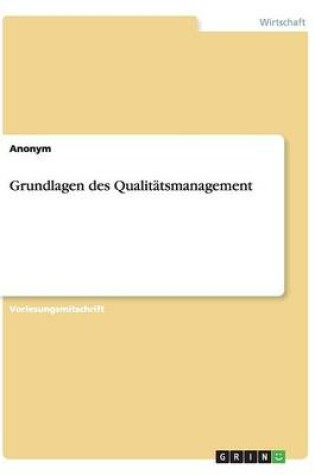 Cover of Grundlagen des Qualitätsmanagement