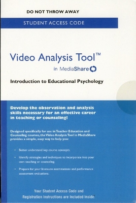 Book cover for Video Analysis Tool for Introduction to Educational Psychology in MediaShare Standalone Access Card