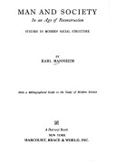 Cover of Man and Society in an Age of Reconstruction