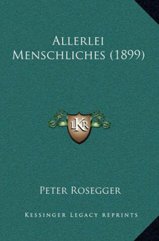 Cover of Allerlei Menschliches (1899)
