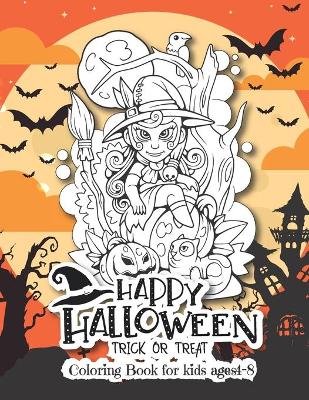 Book cover for Happy halloween coloring book for kids ages 4-8